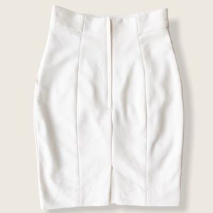 Lovely Lined Off White Pencil Skirt with Slit
